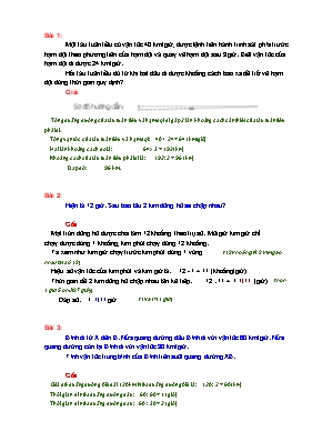 10 Bài tập chuyển động Toán lớp 5 (Có đáp án)